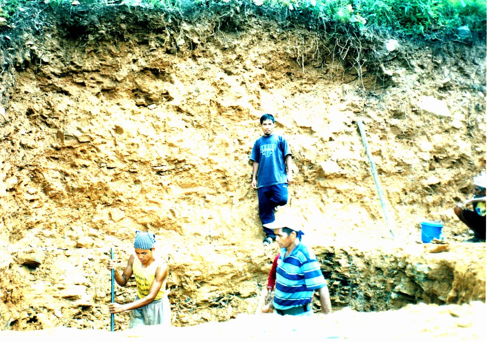 Digging the hole for the tank...